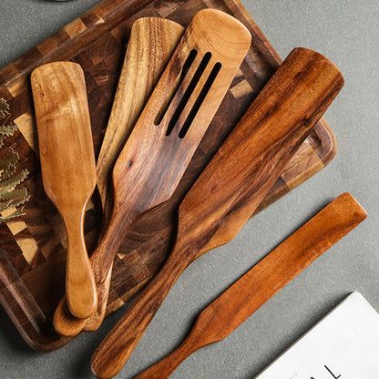Acacia Teak Wood Cooking Spatula Set